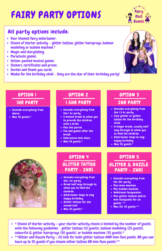 kids fairy party entertainer